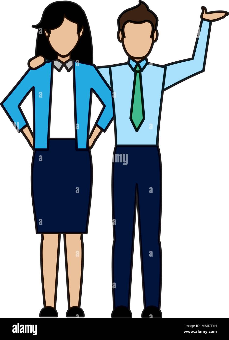 color elegant businesspeople teamwork office strategy Stock Vector ...
