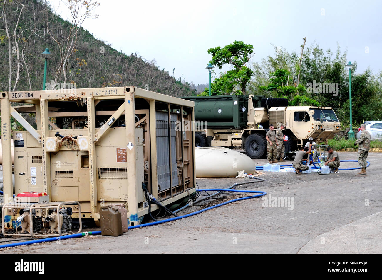 A 1,500 gallon per hour Tactical Water Purification System cleans water