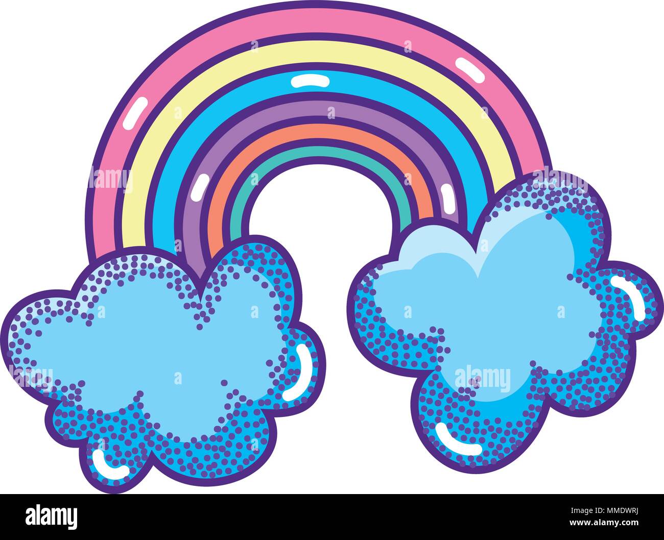 nature bright rainbow in the sky with clouds Stock Vector Image & Art ...