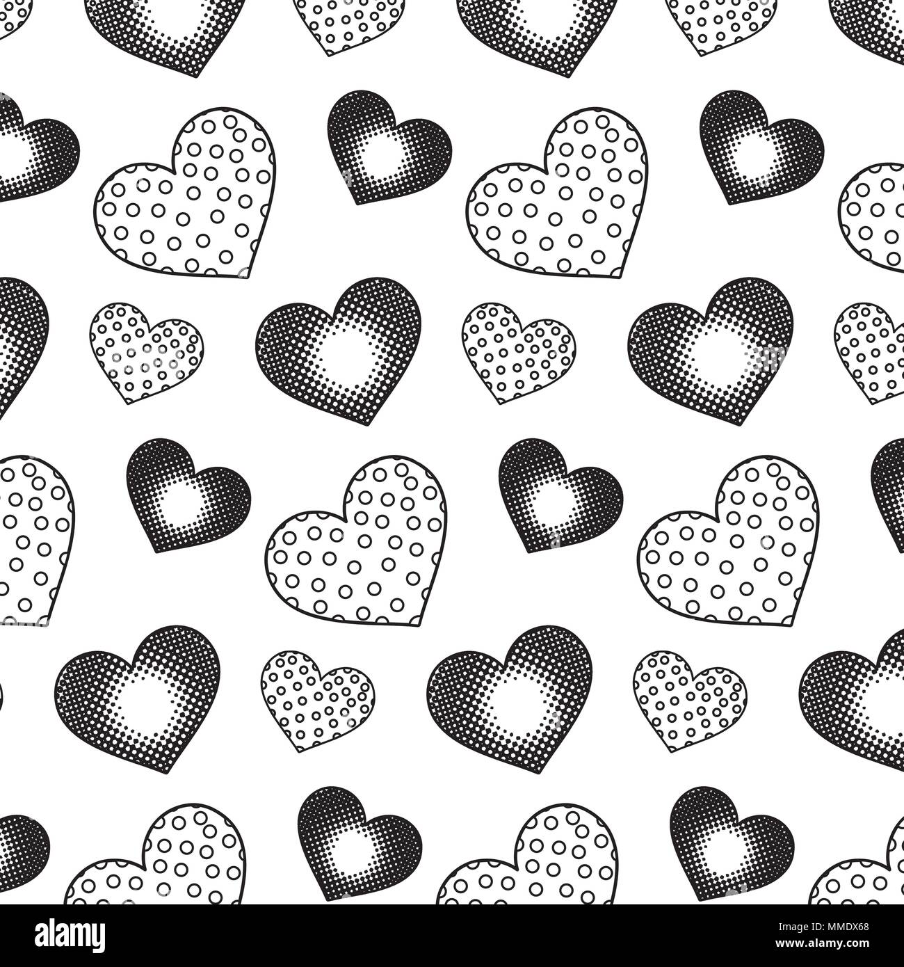 line hearts symbol of love and passion background Stock Vector Image ...