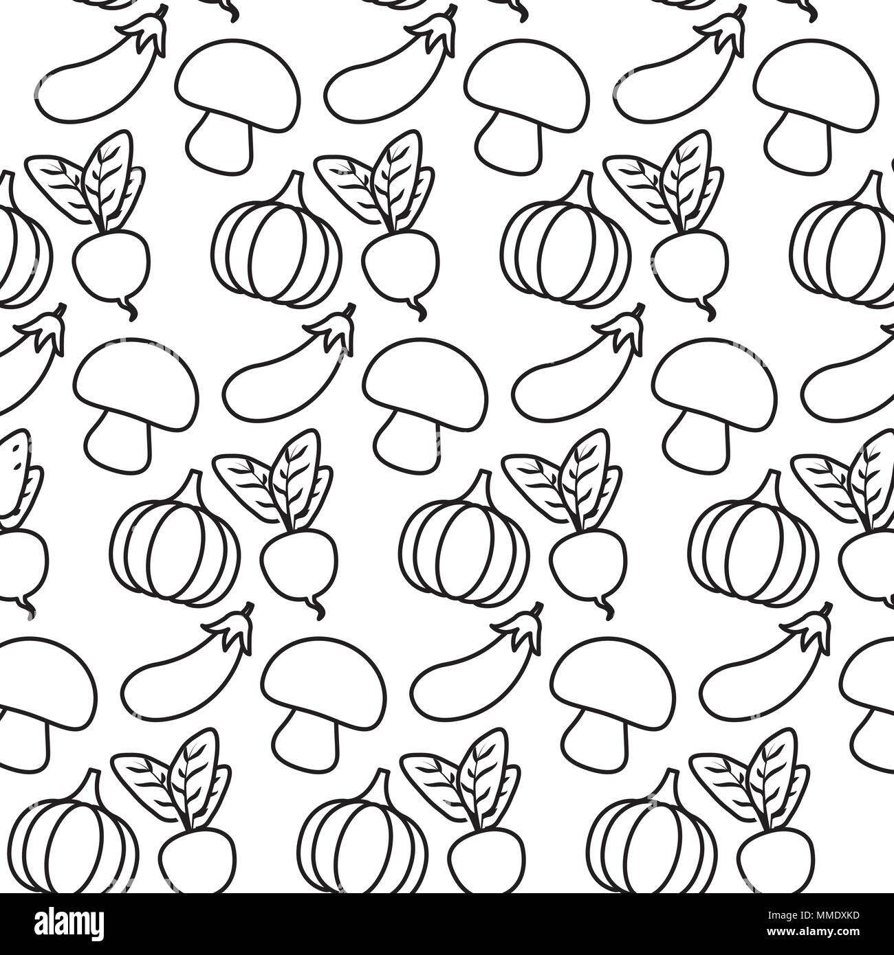 line healthy organic vegetables nutrition background Stock Vector Image ...