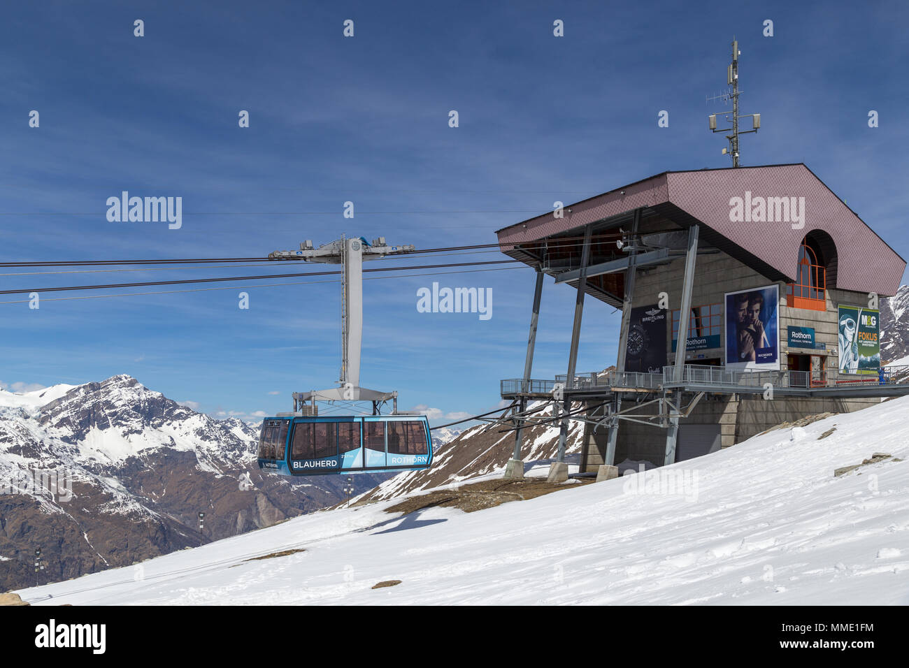 Cable Car Station in the Swiss Alps Stock Photo Alamy