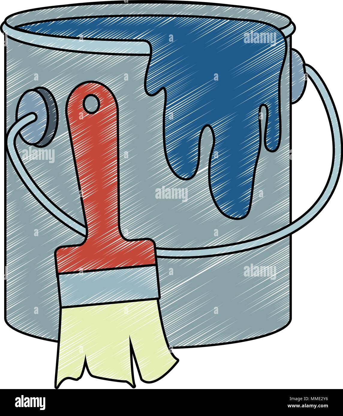 Construction paint bucket scribble Stock Vector Image & Art - Alamy