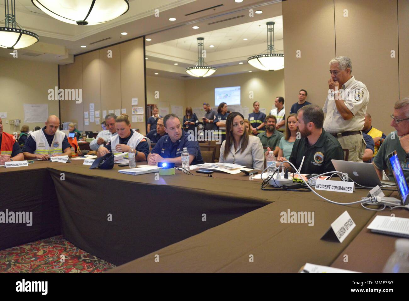 Hurricane Maria ESF10 PR Unified Command personnel brief Puerto Rico
