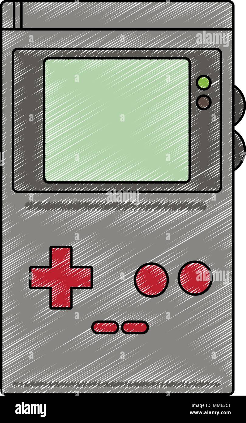 Portable videogame console technology scribble Stock Vector Image & Art ...