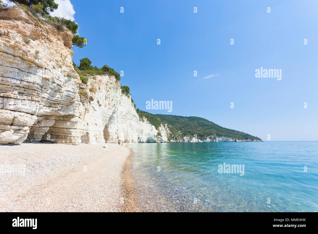 Vignanotica, Apulia, Italy - Out for a walk at the impressive beach of Vignanotica Stock Photo