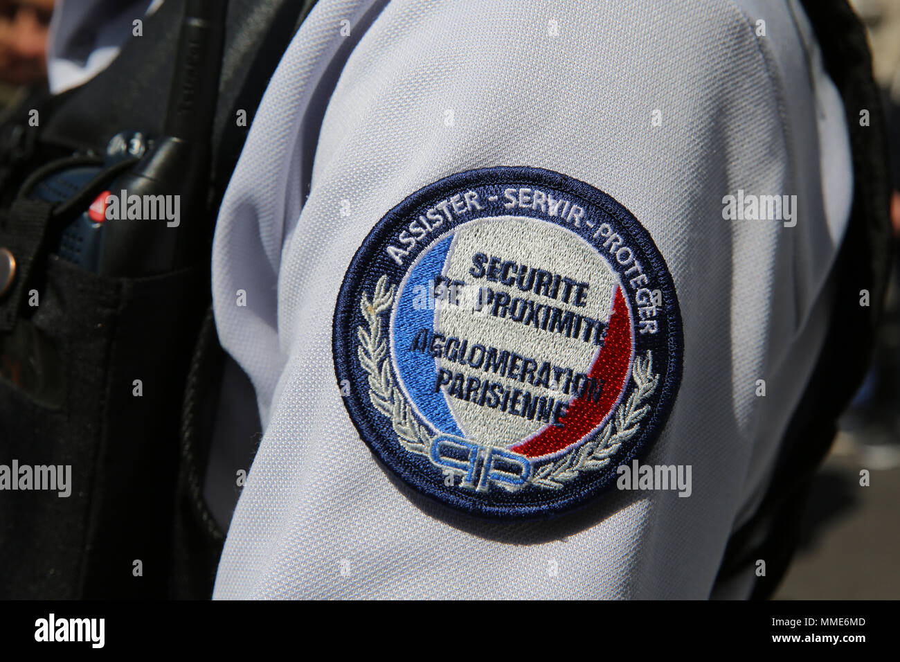 French urban policeman's badge. Bobigny, France. Stock Photo