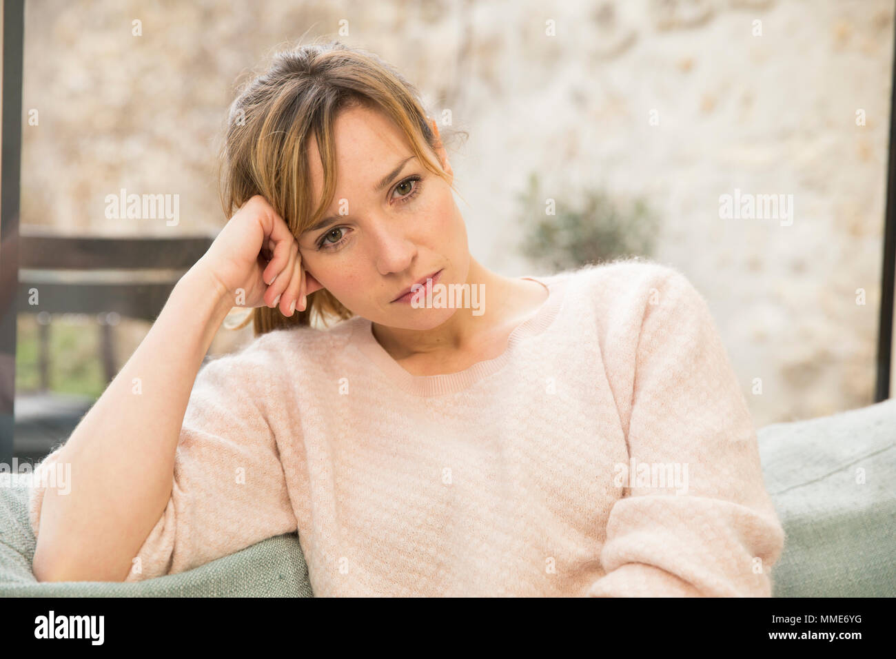 DEPRESSED WOMAN Stock Photo