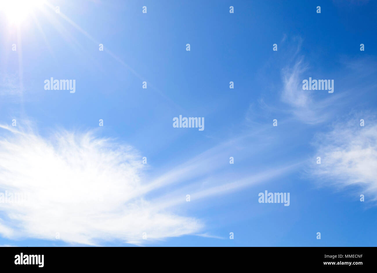 beautiful blue sky with clouds background.Sky clouds.Heaven view.Religion sense.Light from heaven. Stock Photo