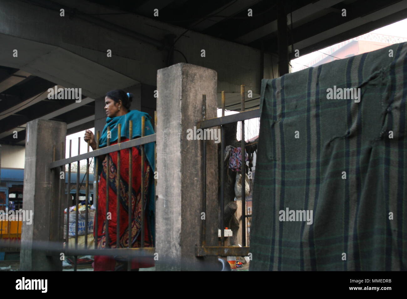 Homeless Woman, Calcutta, India Stock Photo