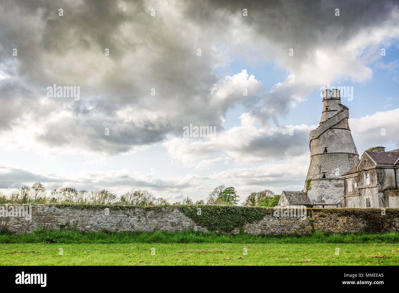 Wonderful Barn is corkscrew shaped tower based on the design of an Indian rice store build on the edge of Castletown House Estate, Leixlip, Ireland Stock Photo