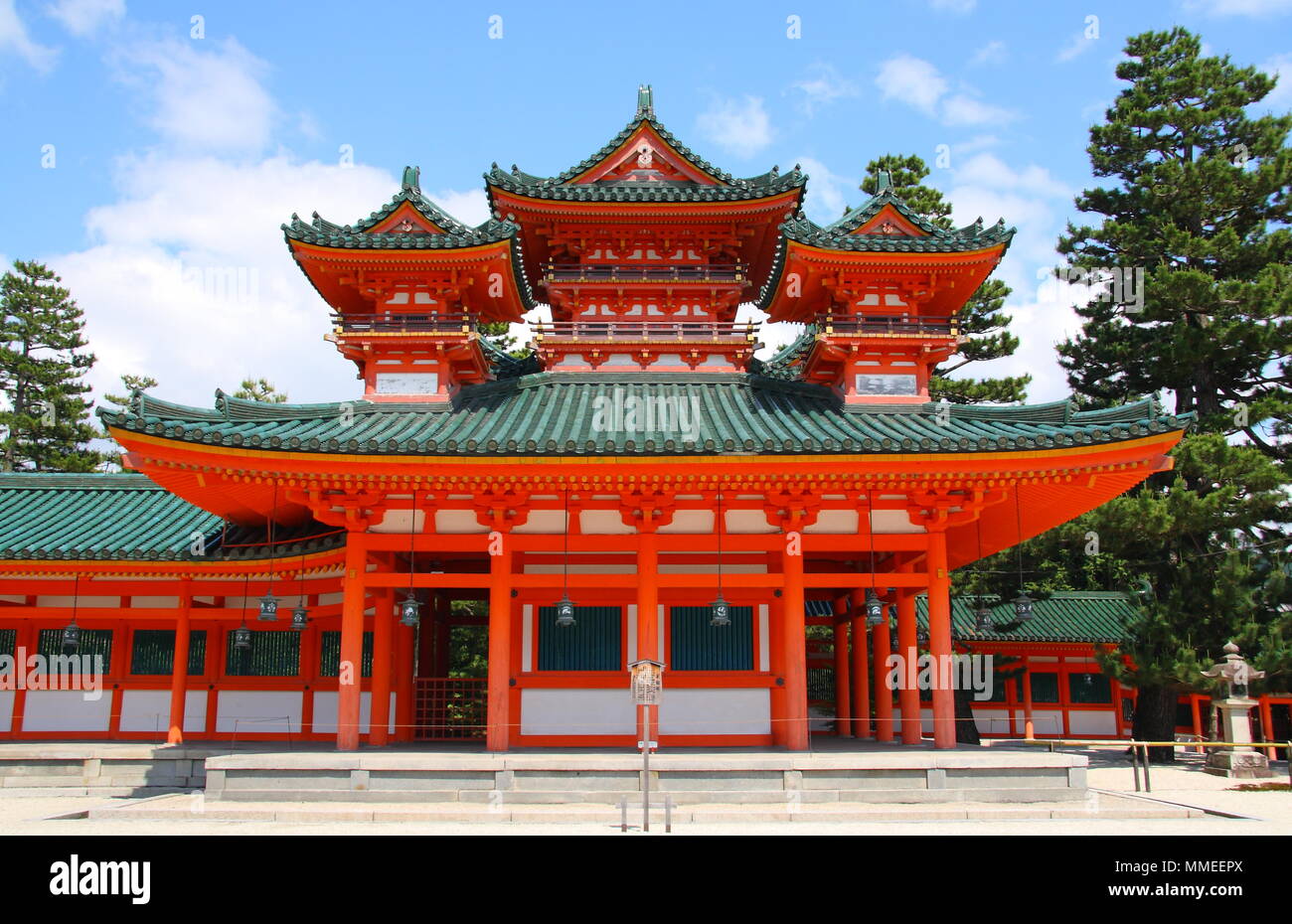 Red shinto temple in Kyoto Stock Photo