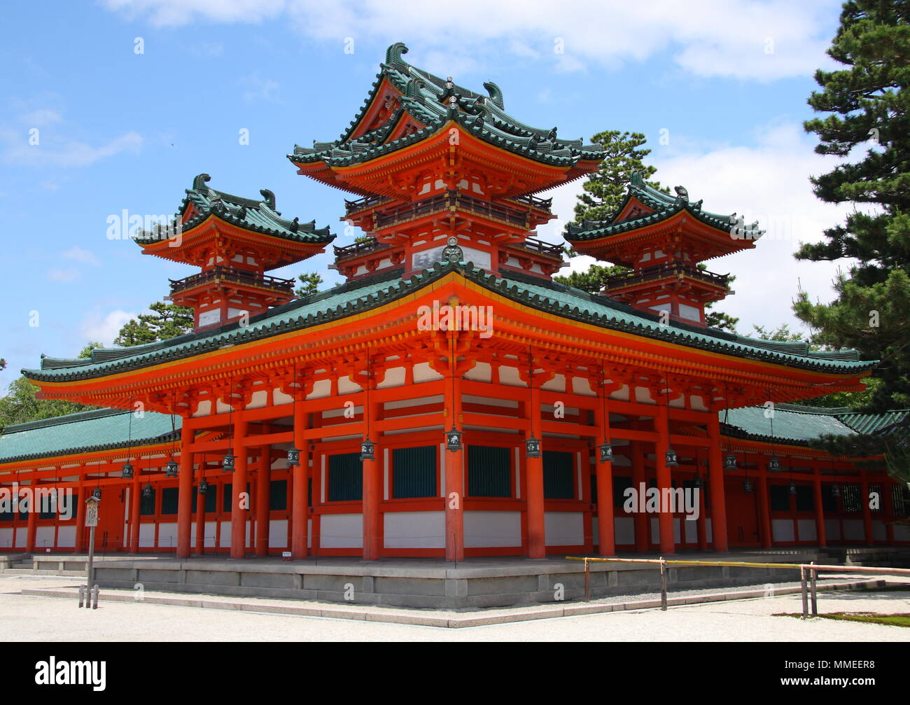 Red shinto temple in Kyoto Stock Photo