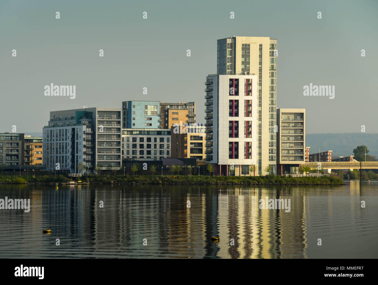 Modern apartments overlooking Cardiff Bay. New homes were part of the