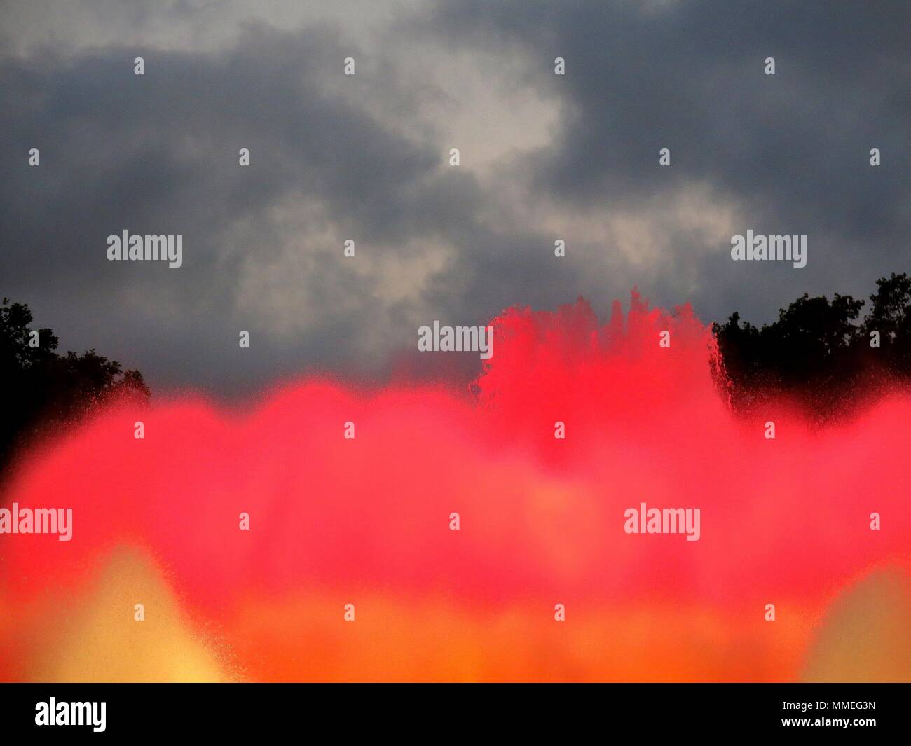 Water fountain with illuminated lights hires stock photography and