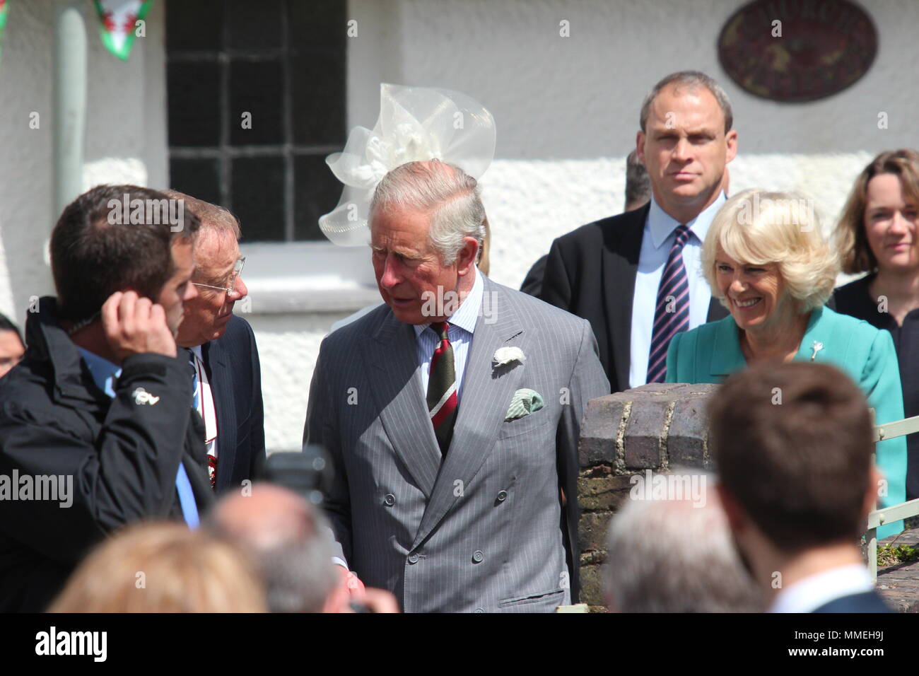 Prince Charles and the Duchess of Cornwall Visiting Wales Stock Photo