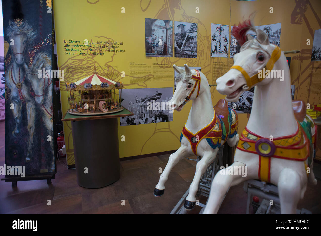 Bergantino, Rovigo, Historical Museum of the carousel and the popular spectacle. Italy. Stock Photo