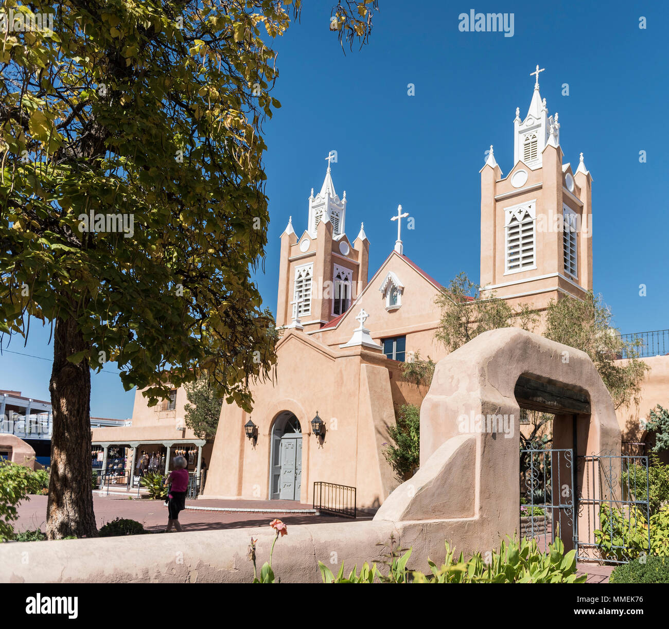 San Felipe de Neri Church in Old Town, Albuquerque, New Mexico Stock
