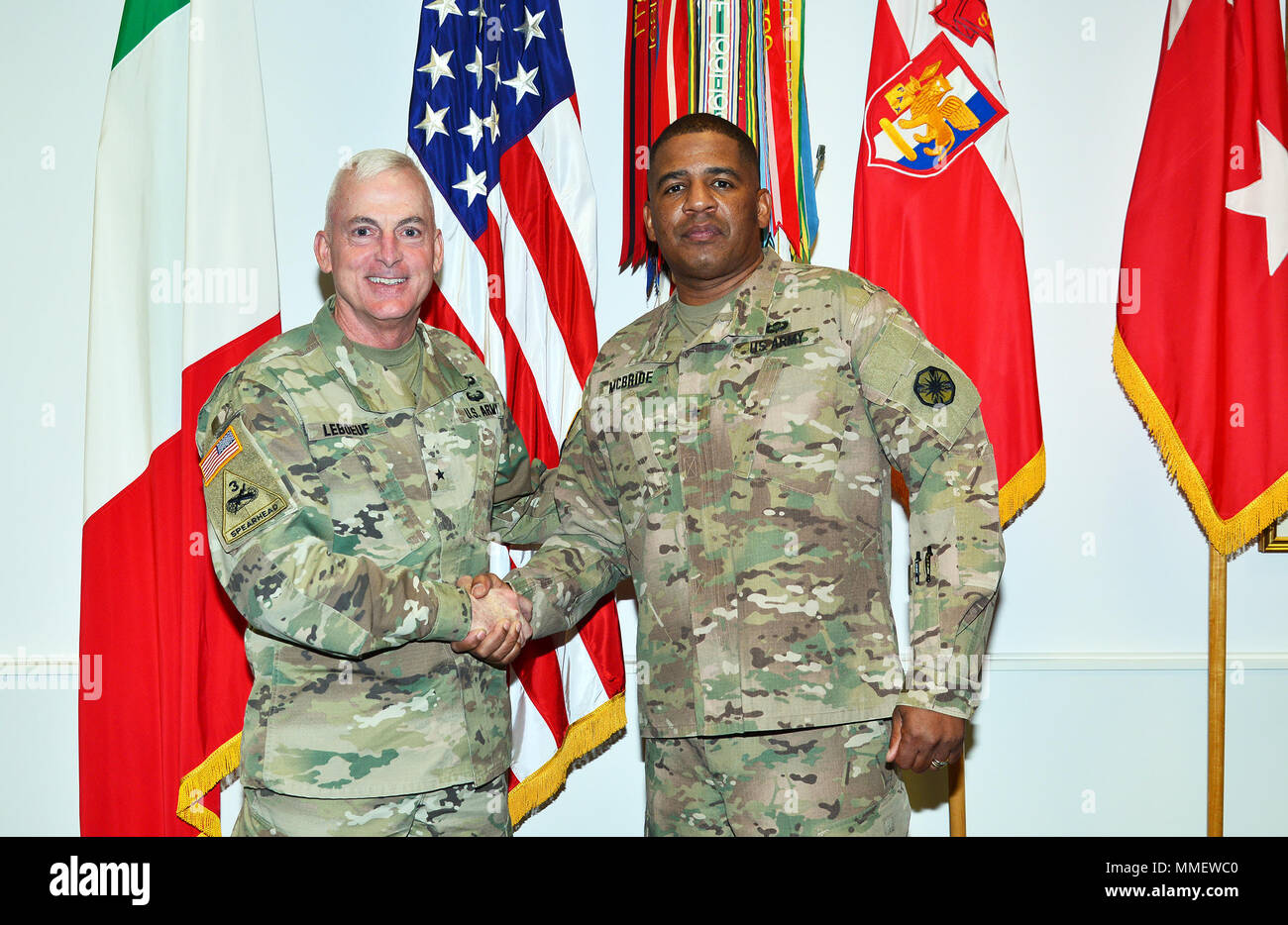 From left, Brig. Gen. Eugene J. LeBoeuf, Commanding General of U.S. Army Africa, and Brig. Gen