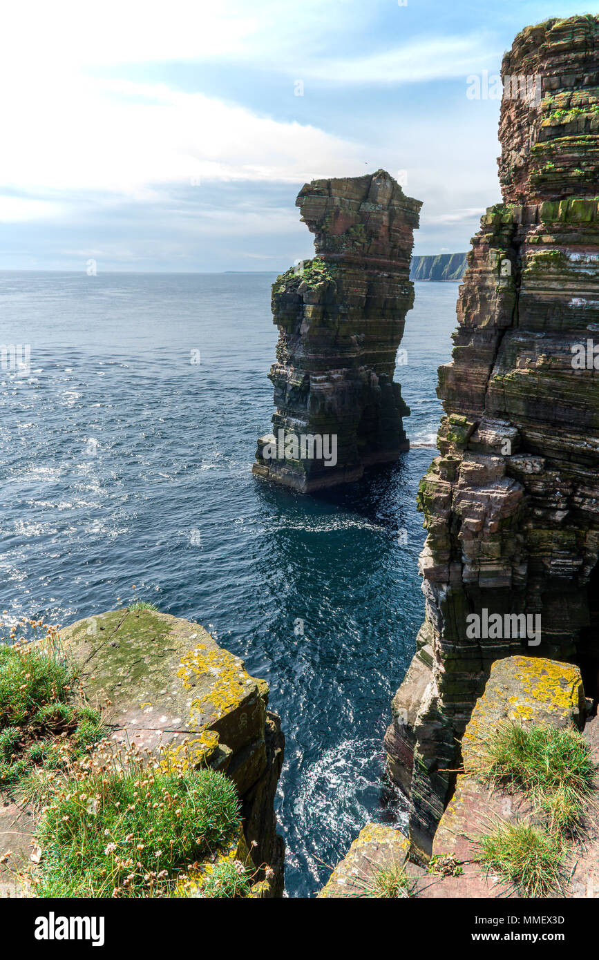 The Stacks of Duncansby, the most northeasterly part of the British mainland. Stock Photo