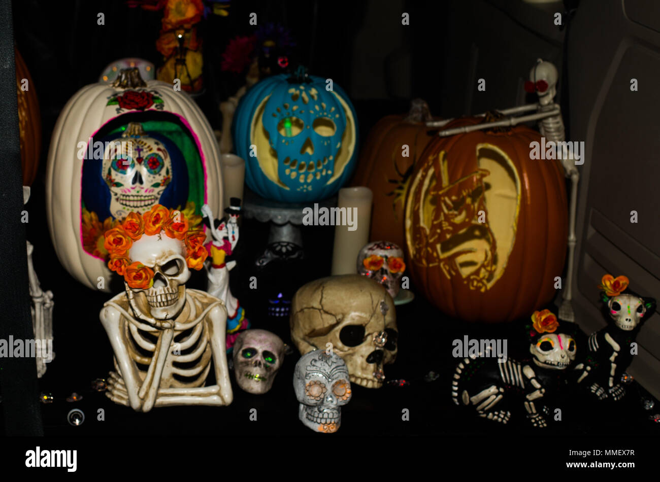 Halloween Themed Decorations Are Displayed During A Trunk Or Treat