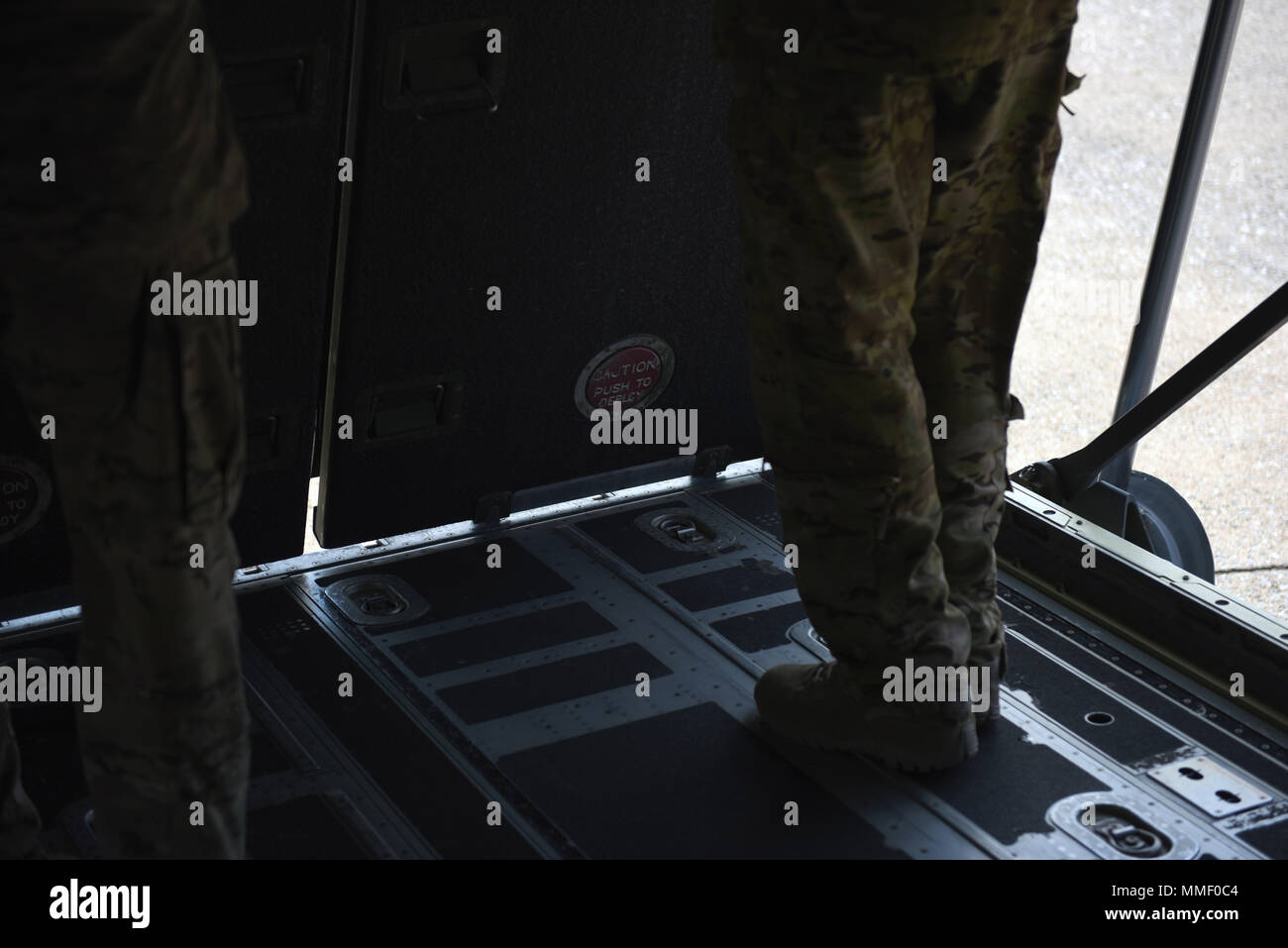 Bi-fold auxiliary ramps (canary slides) allow for quick deployment ...
