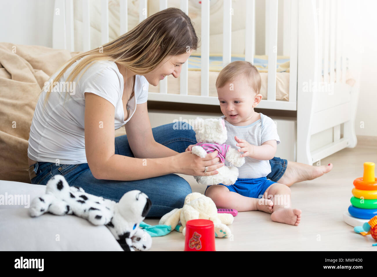 Mother baby son teddy bear hi-res stock photography and images - Alamy