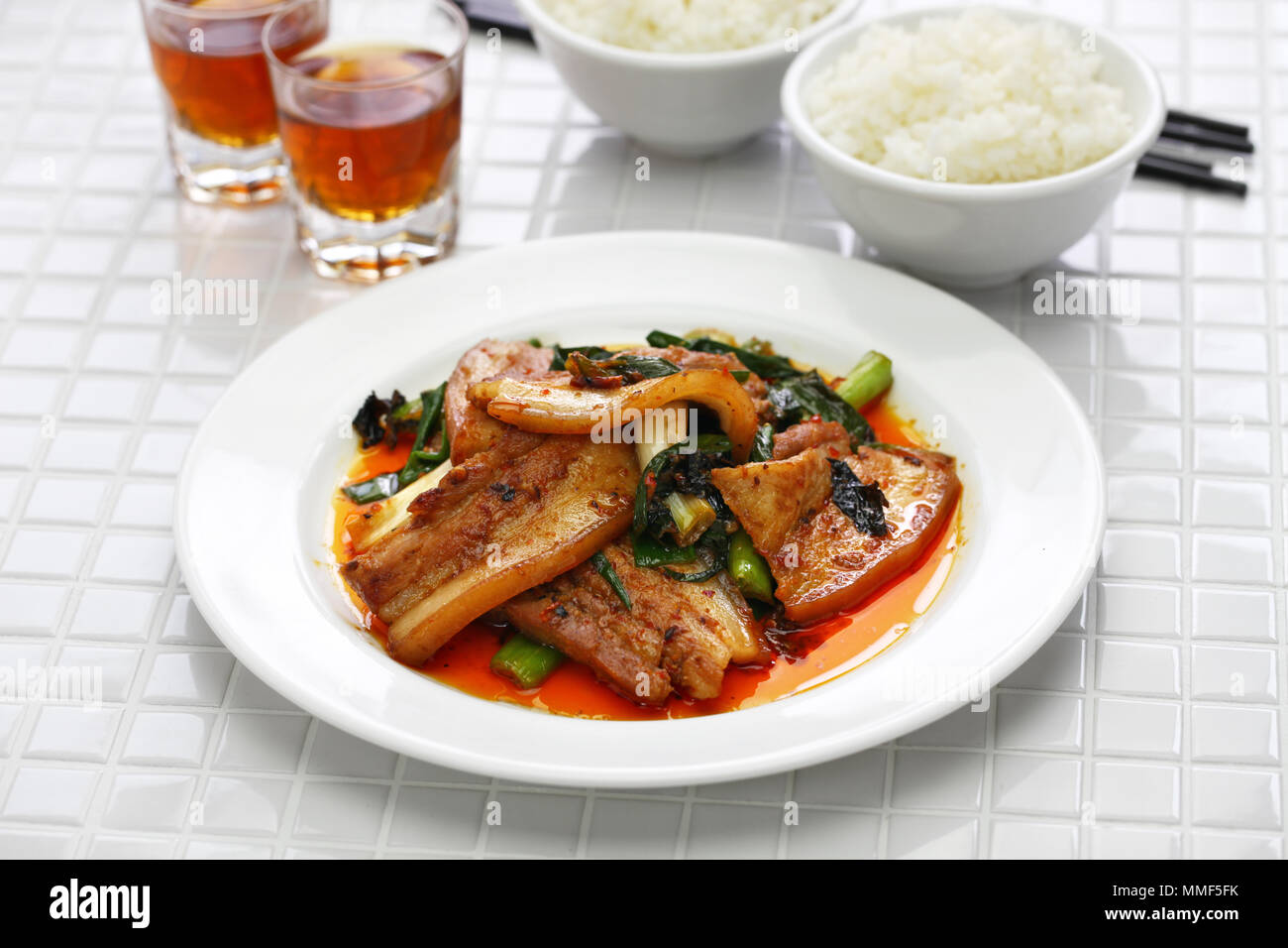 Traditional Twice Cooked Pork Sichuan Style Chinese Dish Stock Photo Alamy