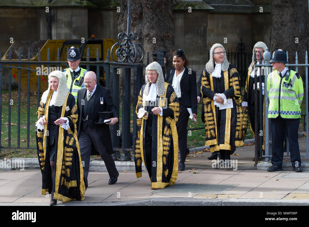 Lord Chancellor's Breakfast. Judges walk from Westminster Abbey to the