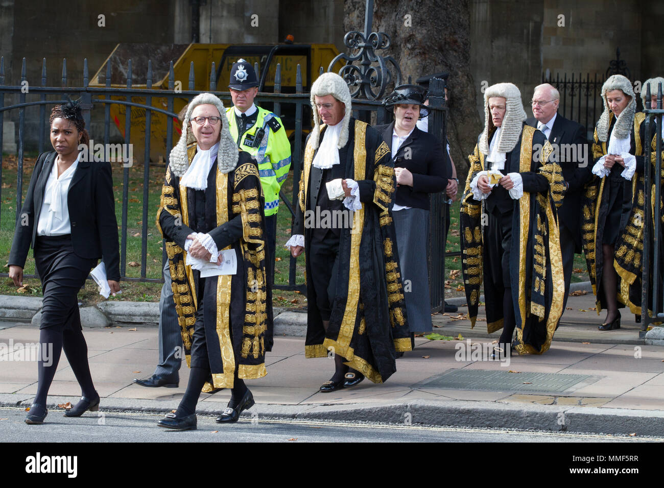 Lord Chancellor's Breakfast. Judges walk from Westminster Abbey to the