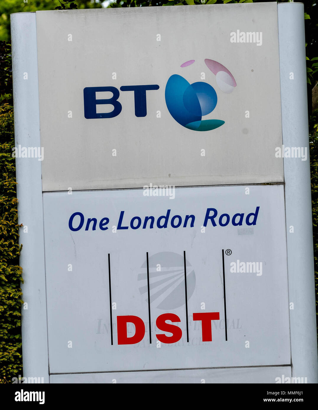 BT Building and offices  signage in Brentwood Essex Stock Photo