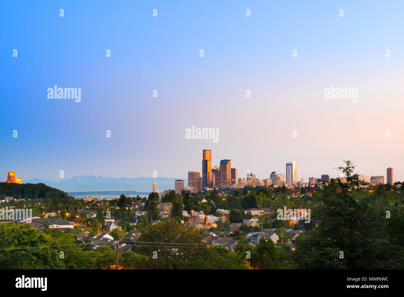 Central District Neighborhood and downtown of Seattle, Washington, USA Stock Photo