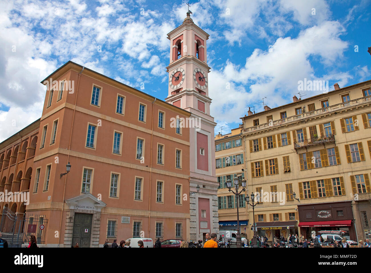 Palais Rusca at Place du Palais de Justice, Nice, Côte d’Azur, Alpes-Maritimes, South France, France, Europe Stock Photo