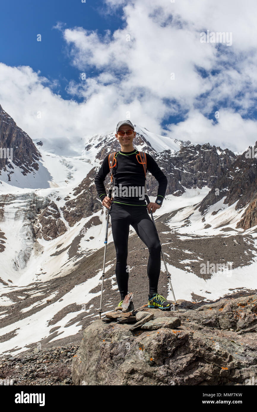 Woman successful hiker climbing hi-res stock photography and images - Alamy
