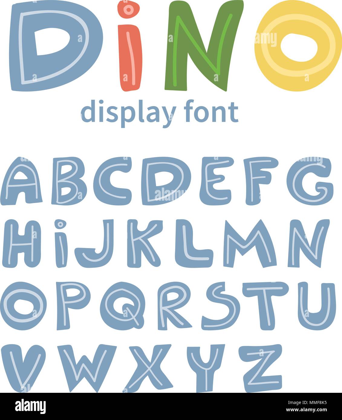 ABC - Latin display alphabet. Unique hand drawn letters in cartoon ...