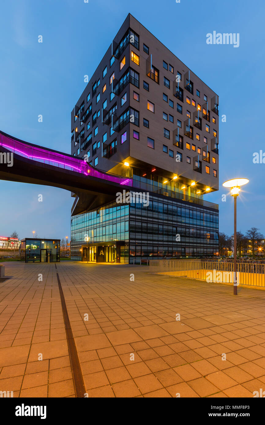 The modern Apollo hotel in the La Liberte building in Groningen, the Netherlands Stock Photo