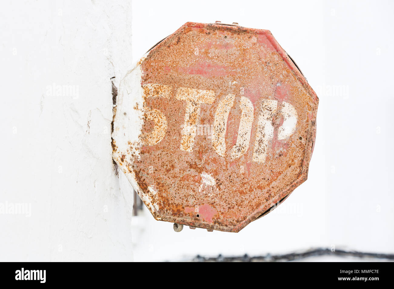 Old Rusty Road Sign Stop High Resolution Stock Photography and Images ...