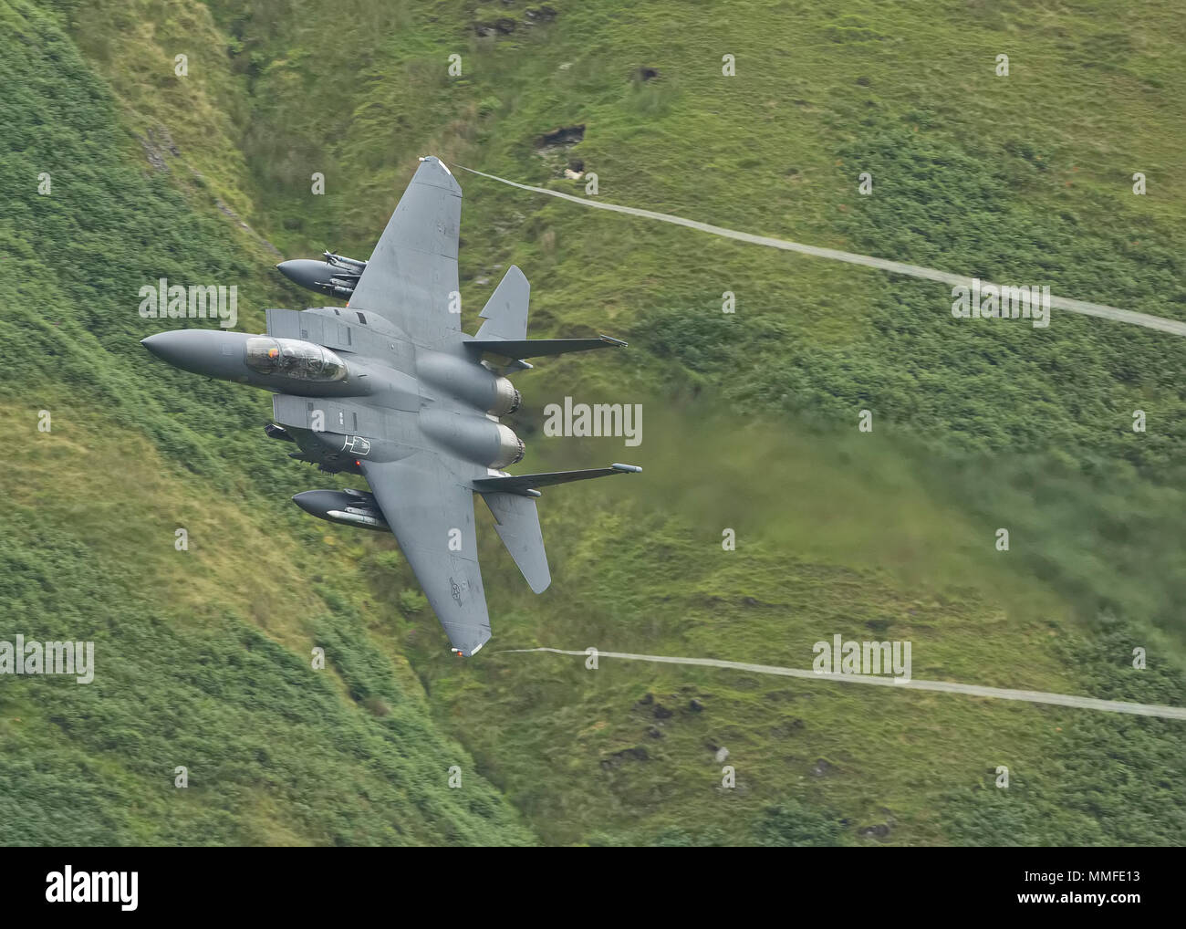 USAF F15 Eagle low level Stock Photo