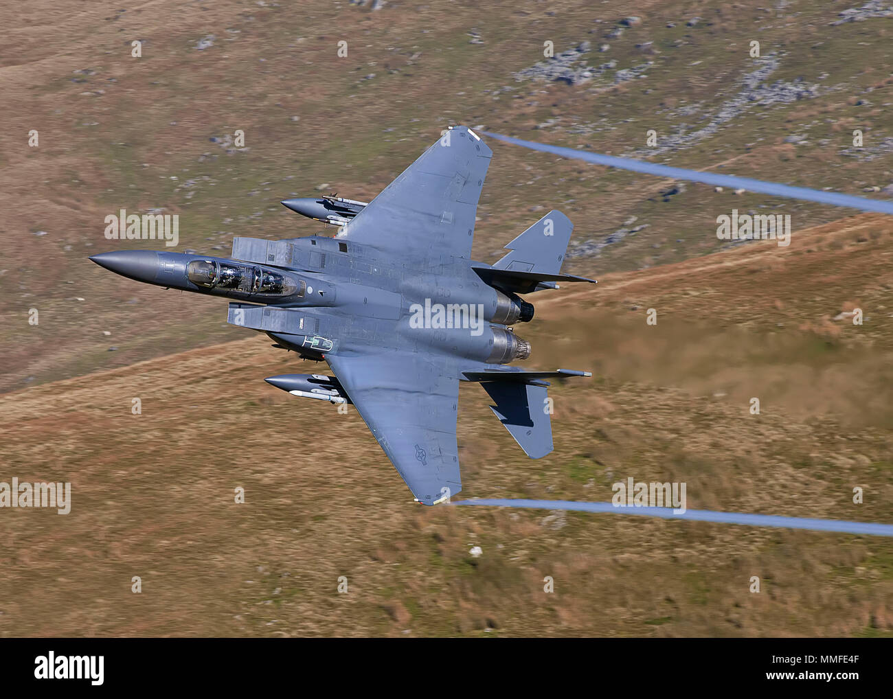 USAF F15 Eagle low level Stock Photo
