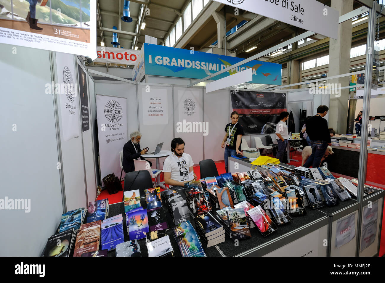 Turin, Piedmont, Italy, 10th May, 2018. International Book fair 2018,first day.Area devoted to the publishers from Puglia Credit: RENATO VALTERZA/Alamy Live News Stock Photo
