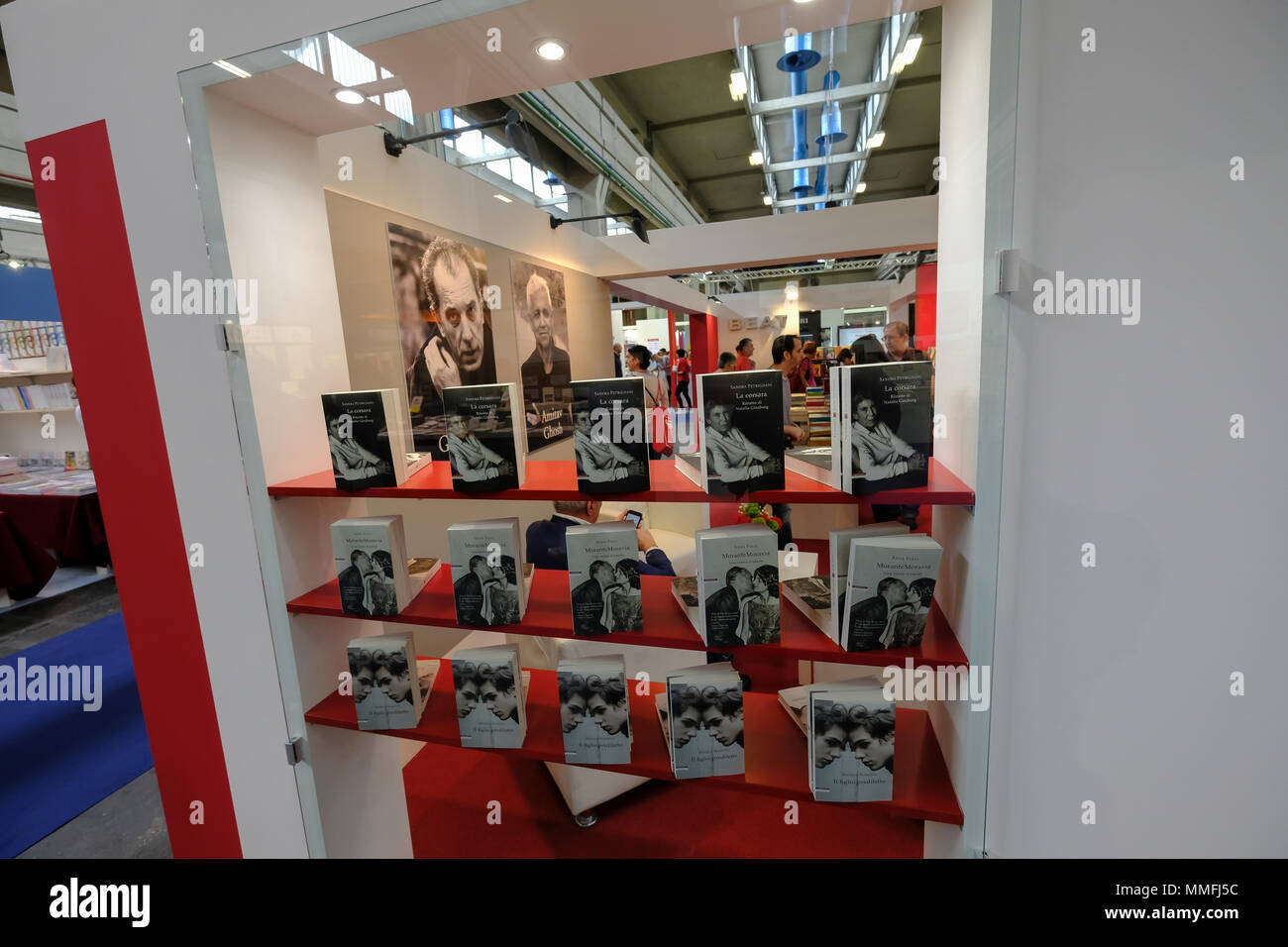 Turin, Piedmont, Italy, 10th May, 2018. International Book fair 2018,first day.BEAT publishers in partnership stand Credit: RENATO VALTERZA/Alamy Live News Stock Photo