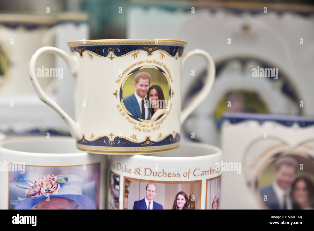 London, UK. 11th May 2018. Gift shops in London selling Royal Wedding merchandise for the wedding of Meghan Markle and Prince Harry. Credit: Matthew Chattle/Alamy Live News Stock Photo