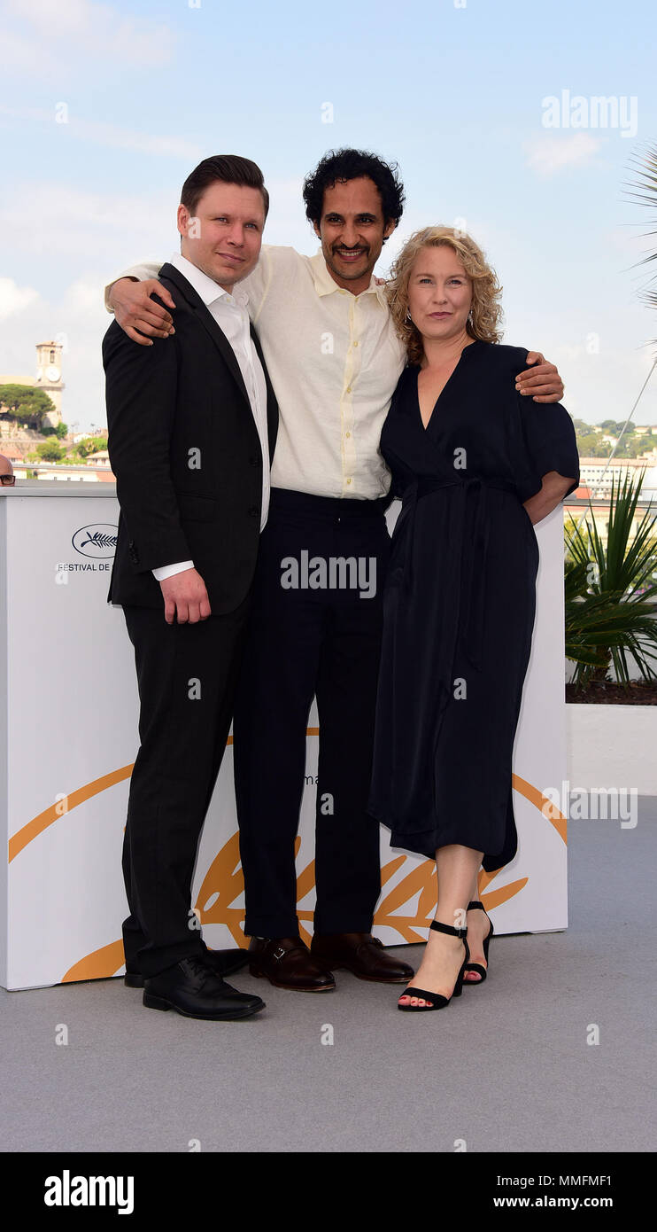 Cannes, France. 11th may 2018. Eero Milonoff,All Abbasl,Eva Melander attending Photocall for GRANS  at Cannes Film Feadistival 11th May 2018 Credit: Peter Phillips/Alamy Live News Stock Photo