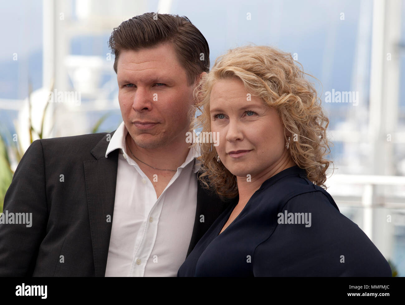 Cannes, France. 11th May 2018. Eero Milonoff and Eva Melander at the Grans ( Border) film photo call at the 71st Cannes Film Festival, Friday 11th May  2018, Cannes, France. Photo credit: Doreen