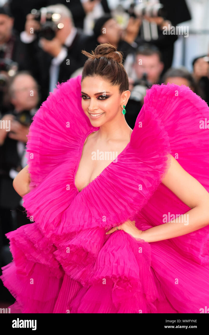 Cannes, France. 11th May 2018. Deepika Padukone on the 'Ash Is Purest White' Red Carpet on Friday 11 May 2018 as part of the 71st International Cannes Film Festival held at Palais des Festivals, Cannes. Pictured: Deepika Padukone. Picture by Julie Edwards. Credit: Julie Edwards/Alamy Live News Stock Photo