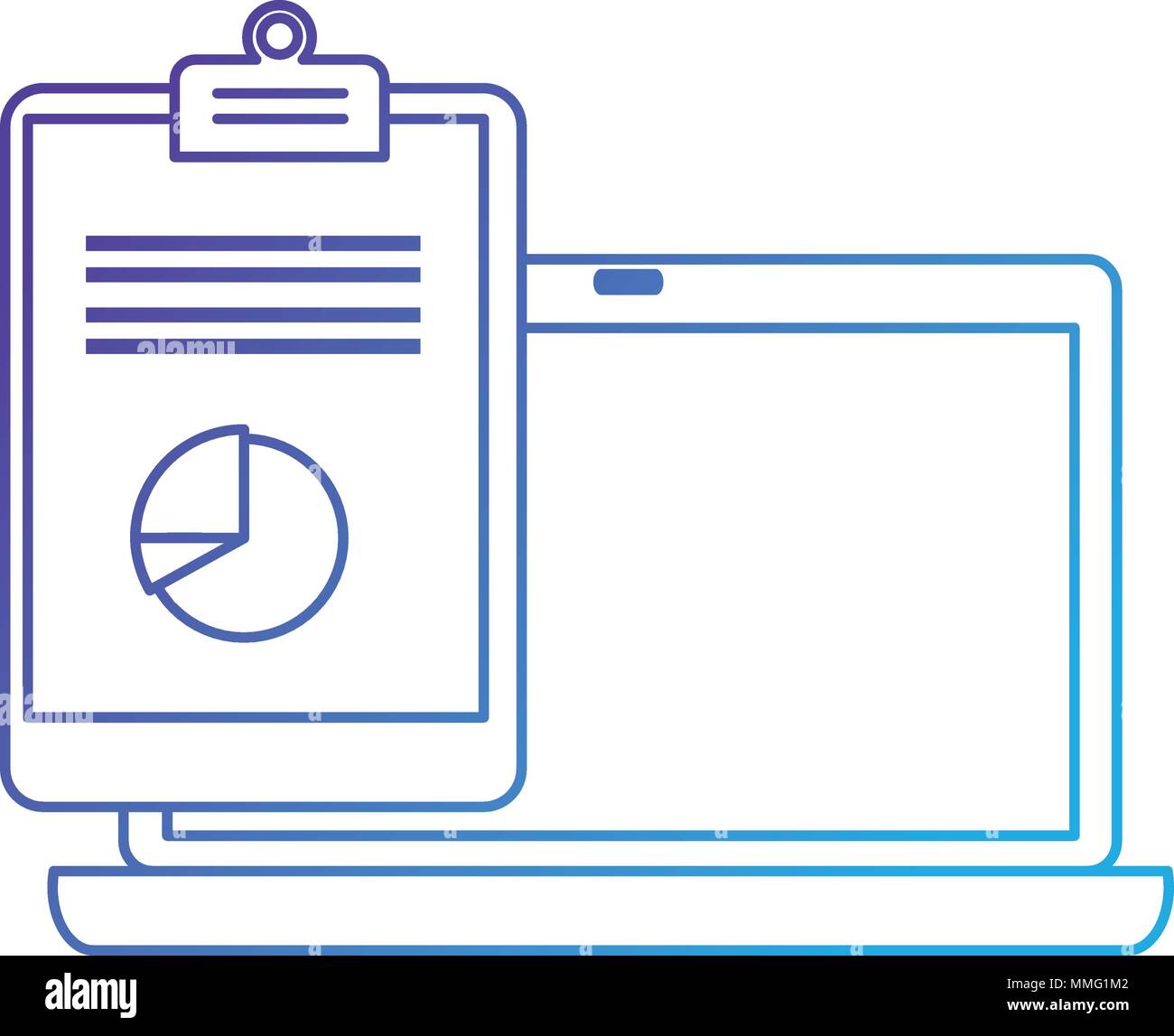 Computer With Checklist Checklists vector vectors hi-res stock photography and images - Alamy