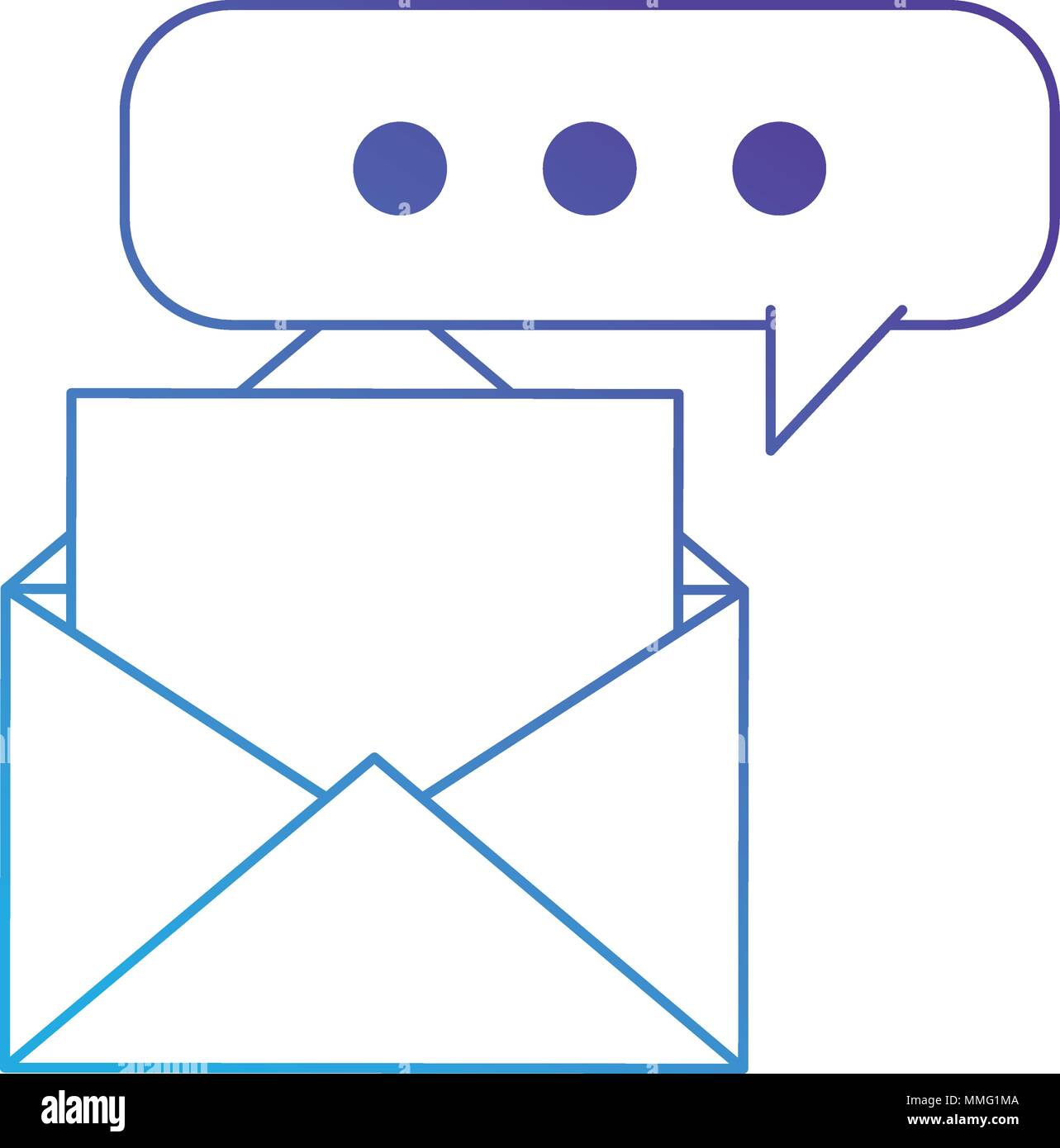 envelope mail with financial document and speech bubble vector ...