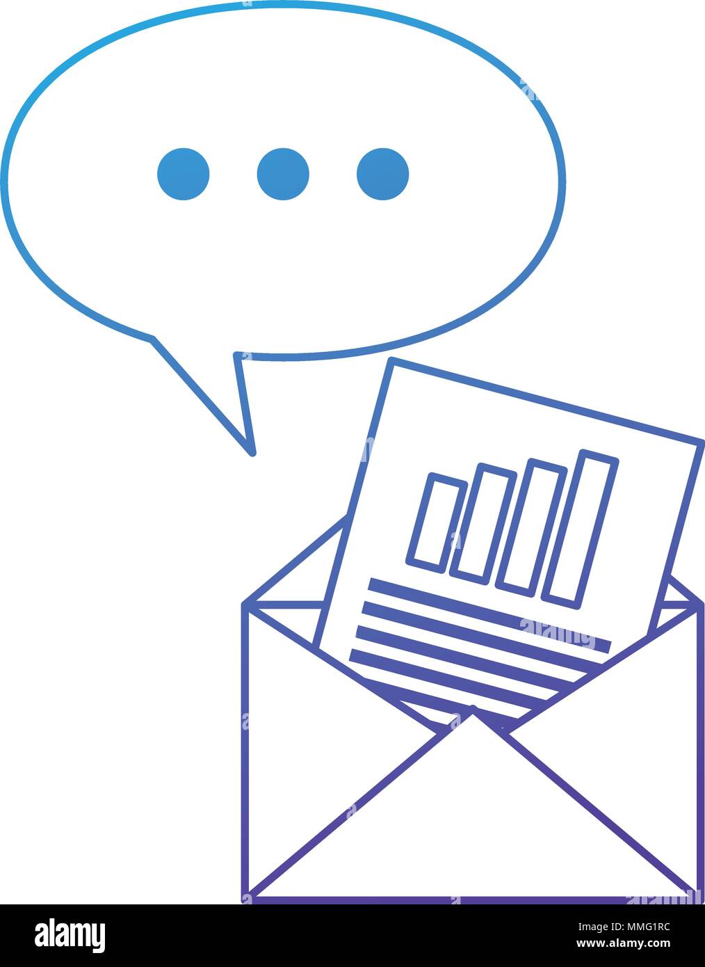 envelope mail with financial document and speech bubble vector ...
