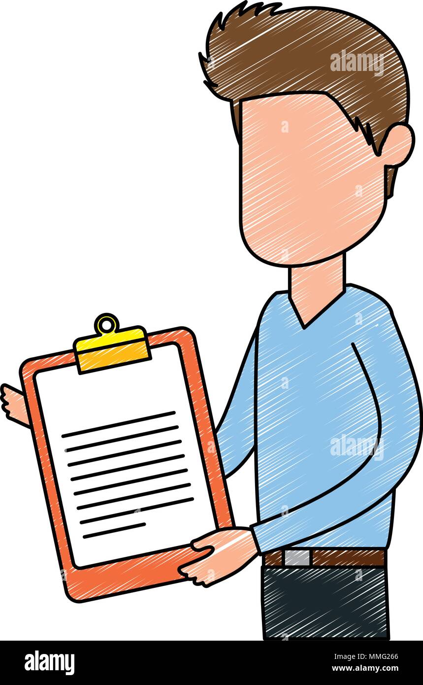 Businessman checklist avatar character Stock Vector Images - Alamy