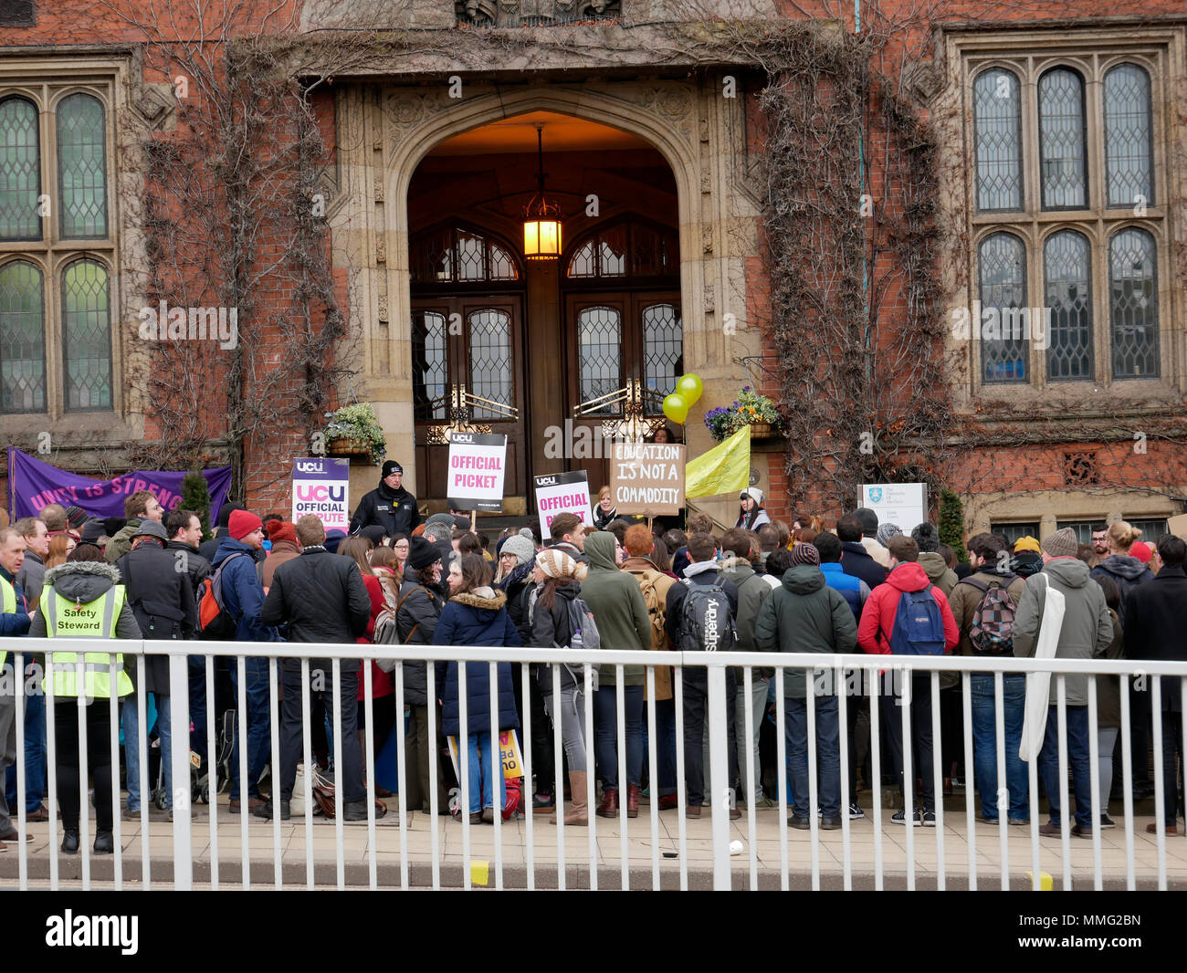 Lecturing and university teachers  strike rally over pensions Sheffield England Stock Photo